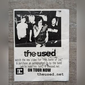 🔴Sale!🔴 The Used Debut Album Flier with Branden Steineckert autograph